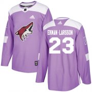 Wholesale Cheap Adidas Coyotes #23 Oliver Ekman-Larsson Purple Authentic Fights Cancer Stitched Youth NHL Jersey