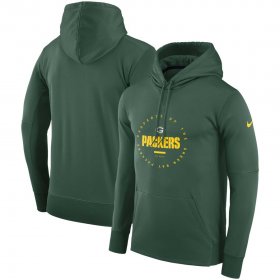 Wholesale Cheap Green Bay Packers Nike Sideline Property Of Wordmark Logo Performance Pullover Hoodie Green