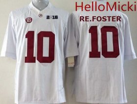 Wholesale Cheap Men\'s Alabama Crimson Tide #10 Reuben Foster White 2016 BCS College Football Nike Limited Jersey