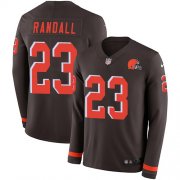 Wholesale Cheap Nike Browns #23 Damarious Randall Brown Team Color Men's Stitched NFL Limited Therma Long Sleeve Jersey