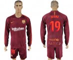 Wholesale Cheap Barcelona #19 Digne Sec Away Long Sleeves Soccer Club Jersey