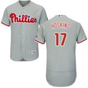 Wholesale Cheap Phillies #17 Rhys Hoskins Grey Flexbase Authentic Collection Stitched MLB Jersey