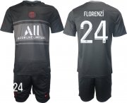 Wholesale Cheap Men 2021-2022 ClubParis Saint-GermainSecond away black 24 Soccer Jersey