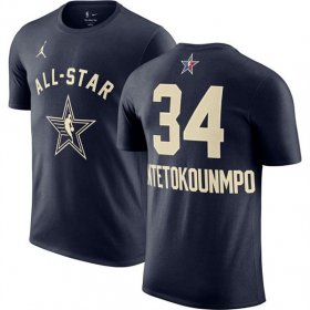 Cheap Men\'s 2024 All-Star #34 Giannis Antetokounmpo Navy T-Shirt