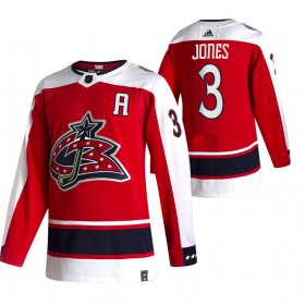 Wholesale Cheap Columbus Blue Jackets #3 Seth Jones Red Men\'s Adidas 2020-21 Reverse Retro Alternate NHL Jersey