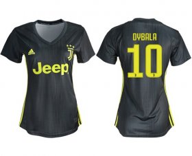 Wholesale Cheap Women\'s Juventus #10 Dybala Third Soccer Club Jersey