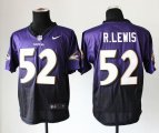 Wholesale Cheap Nike Ravens #52 Ray Lewis Purple/Black Men's Stitched NFL Elite Fadeaway Fashion Jersey