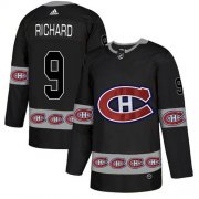 Wholesale Cheap Adidas Canadiens #9 Maurice Richard Black Authentic Team Logo Fashion Stitched NHL Jersey