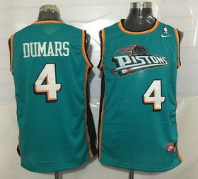 Wholesale Cheap Men\'s Detroit Pistons #4 Joe Dumars Teal Green Hardwood Classics Soul Swingman Throwback Jersey