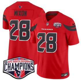 Cheap Men\'s Houston Texans #28 Joe Mixon Red F.U.S.E. 2024 AFC South Division Champions Vapor Limited Stitched Football Jersey