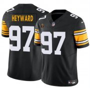 Cheap Men's Pittsburgh Steelers #97 Cameron Heyward Black 2024 F.U.S.E. With Walter Payton Patch Vapor Limited Football Stitched Jersey