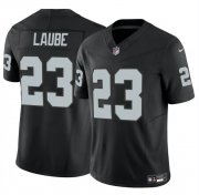 Cheap Men's Las Vegas Raiders #23 Dylan Laube Black 2024 F.U.S.E Vapor Stitched Football Jersey