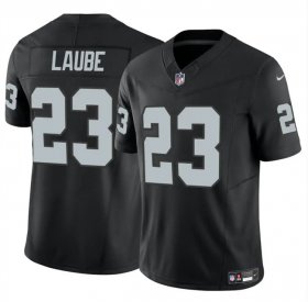 Cheap Men\'s Las Vegas Raiders #23 Dylan Laube Black 2024 F.U.S.E Vapor Stitched Football Jersey