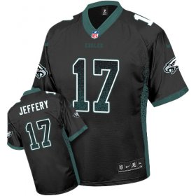 Wholesale Cheap Nike Eagles #17 Alshon Jeffery Black Alternate Men\'s Stitched NFL Elite Drift Fashion Jersey