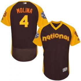 Wholesale Cheap Cardinals #4 Yadier Molina Brown Flexbase Authentic Collection 2016 All-Star National League Stitched MLB Jersey