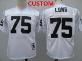 Wholesale Cheap Men's Oakland Raiders Custom White Throwback Jersey