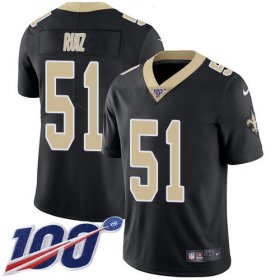 Wholesale Cheap Nike Saints #51 Cesar Ruiz Black Team Color Men\'s Stitched NFL 100th Season Vapor Untouchable Limited Jersey