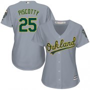 Wholesale Cheap Athletics #25 Stephen Piscotty Grey Road Women's Stitched MLB Jersey