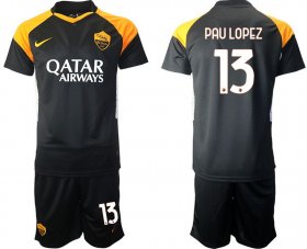 Wholesale Cheap Men 2020-2021 club Roma away 13 black Soccer Jerseys