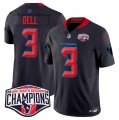 Cheap Men's Houston Texans #3 Tank Dell Navy 2nd Alternate F.U.S.E. 2024 AFC South Division Champions Vapor Limited Stitched Football Jersey