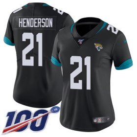 Wholesale Cheap Nike Jaguars #21 C.J. Henderson Black Team Color Women\'s Stitched NFL 100th Season Vapor Untouchable Limited Jersey