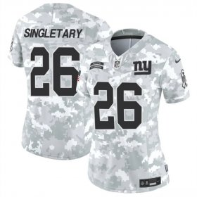 Cheap Women\'s New York Giants #26 Devin Singletary 2024 F.U.S.E Arctic Camo Salute To Service Limited Stitched Football Jersey(Run Small)