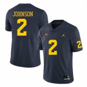 Cheap Men's Michigan Wolverines #2 Will Johnson Navy Blue Stitched Jersey