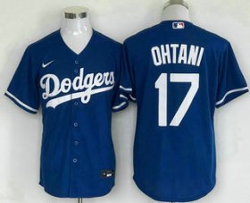 Cheap Men\'s Los Angeles Dodgers #17 Shohei Ohtani Blue Cool Base Stitched Jersey