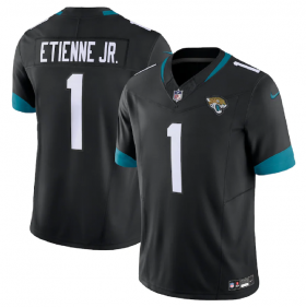 Wholesale Cheap Men\'s Jacksonville Jaguars #1 Travis Etienne Jr. Black 2023 F.U.S.E Vapor Untouchable Limited Football Stitched Jersey