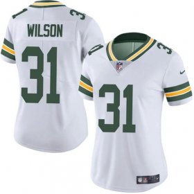 Cheap Women\'s Green Bay Packers #31 Emanuel Wilson White Vapor Untouchable Limited Football Stitched Jersey(Run Small)