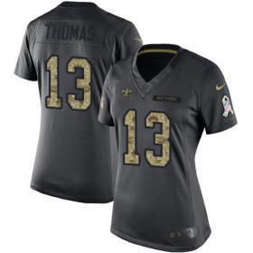 Wholesale Cheap Nike Saints #13 Michael Thomas Black Women\'s Stitched NFL Limited 2016 Salute to Service Jersey