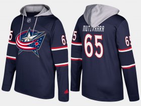 Wholesale Cheap Blue Jackets #65 Markus Nutivaara Navy Name And Number Hoodie