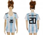 Wholesale Cheap Women's Argentina #20 Kun Aguero Home Soccer Country Jersey