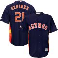 Wholesale Cheap Houston Astros #21 Zack Greinke Majestic 2019 Postseason Official Cool Base Player Jersey Navy