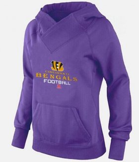 Wholesale Cheap Women\'s Cincinnati Bengals Big & Tall Critical Victory Pullover Hoodie Purple