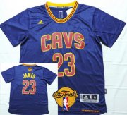 Wholesale Cheap Men's Cleveland Cavaliers #23 LeBron James 2016 The NBA Finals Patch Navy Blue Short-Sleeved Jersey