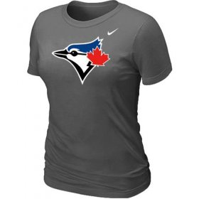 Wholesale Cheap Women\'s Nike Toronto Blue Jays Authentic Logo T-Shirt Dark Grey