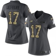 Wholesale Cheap Nike Eagles #17 Alshon Jeffery Black Women's Stitched NFL Limited 2016 Salute to Service Jersey