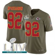 Wholesale Cheap Nike Chiefs #92 Tanoh Kpassagnon Olive Super Bowl LIV 2020 Men's Stitched NFL Limited 2017 Salute To Service Jersey