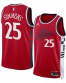 Cheap Men's Los Angeles Clippers #25 Ben Simmons Red 2024-25 Statement Edition Stitched Jersey