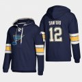 Wholesale Cheap St. Louis Blues #12 Zach Sanford Blue adidas Lace-Up Pullover Hoodie