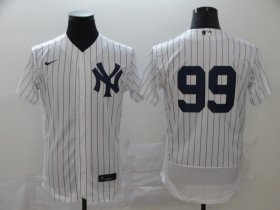 Wholesale Cheap New York Yankees #99 Aaron Judge Men\'s Nike White Navy Home 2020 Authentic Player MLB Jersey