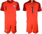 Wholesale Cheap Chile #1 C.Bravo Red Goalkeeper Soccer Country Jersey