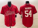 Cheap Men's San Francisco 49ers #54 Fred Warner Red Cool Base Stitched Baseball Jersey