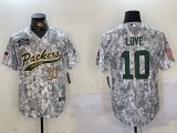 Cheap Men's Green Bay Packers #10 Jordan Love 2024 Arctic Camo Salute To Service Stitched Baseball Jerseys