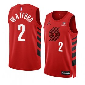 Wholesale Cheap Men\'s Portland Trail Blazers #2 Trendon Watford 2022-23 Red Statement Edition Swingman Stitched Basketball Jersey