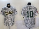 Cheap Men's Green Bay Packers #10 Jordan Love 2024 Arctic Camo Salute To Service Stitched Baseball Jersey