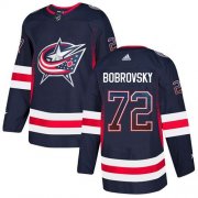 Wholesale Cheap Adidas Blue Jackets #72 Sergei Bobrovsky Navy Blue Home Authentic Drift Fashion Stitched NHL Jersey