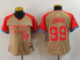 Women\'s New York Yankees #99 Aaron Judge Number Cream 2024 All Star Limited Stitched Jersey