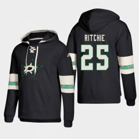 Wholesale Cheap Dallas Stars #25 Brett Ritchie Black adidas Lace-Up Pullover Hoodie